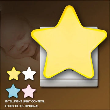 Qfdian LED Stars Night Lights EU/US Plug Night Lamp Light Home Decoration Bedroom Bedside Baby Room Living Room Corridor Lighting